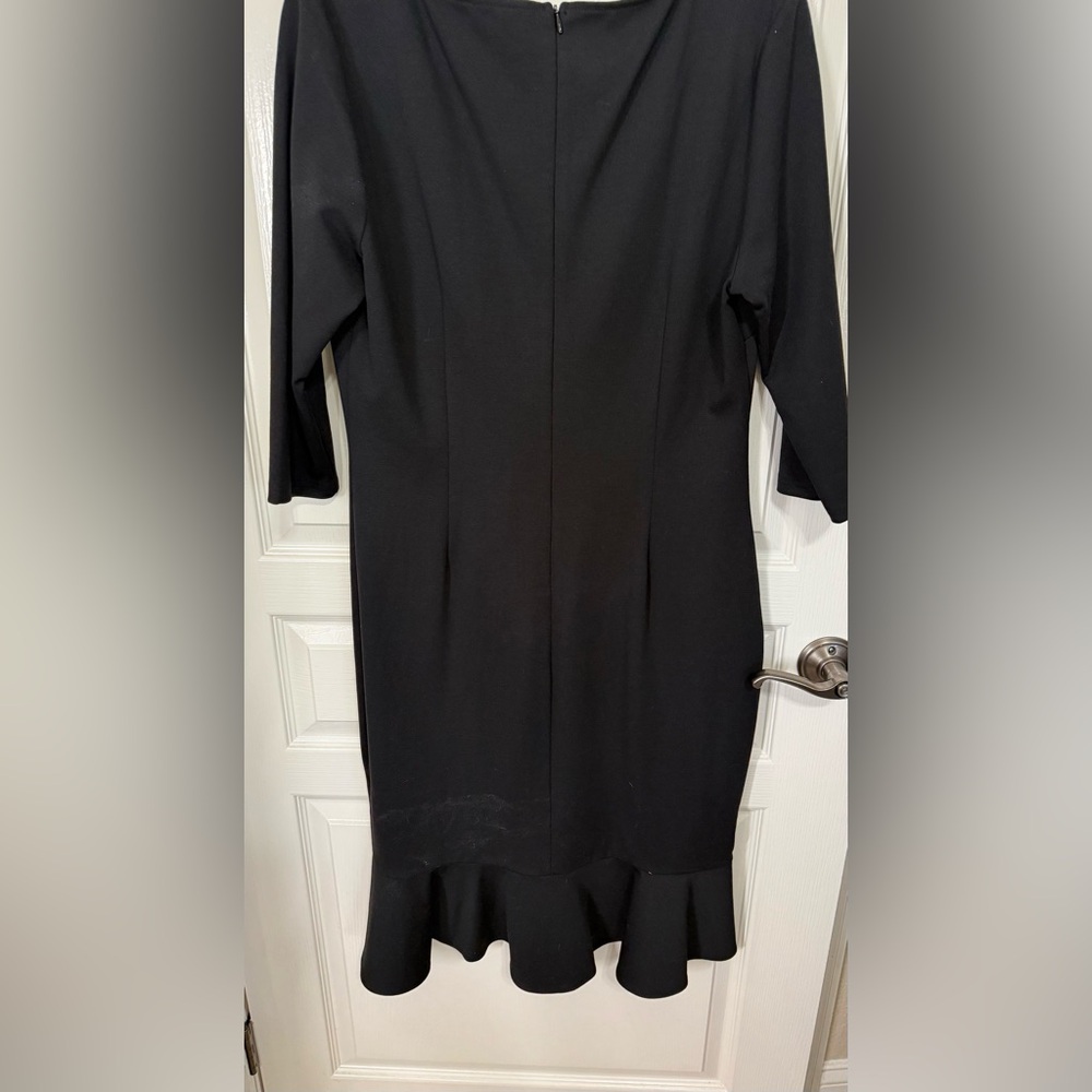 Classic Black Fishtail Bottom Dress - Women's Elegant Work Dress